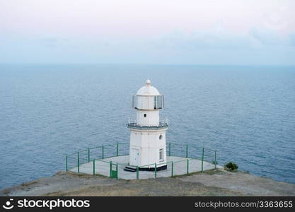 Lighthouse at dusk in Crimea peninsula, Ukraine