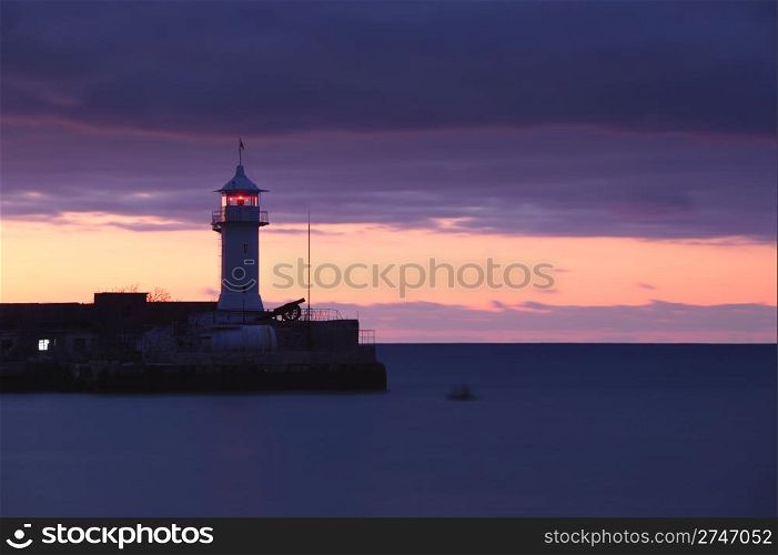 Lighthouse before sunrise