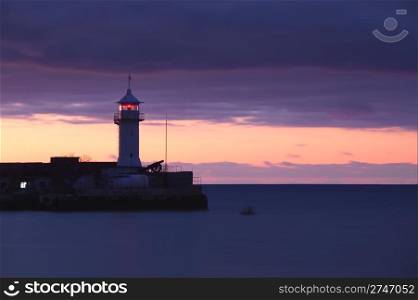 Lighthouse before sunrise
