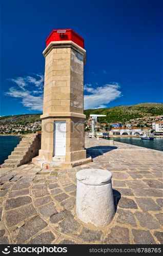 Lighthouse in Adriatic town of Senj, Primorje region of Croatia