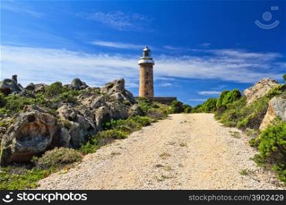 lighthouse in San pietro island, Carloforte, south west sardinia, Italy