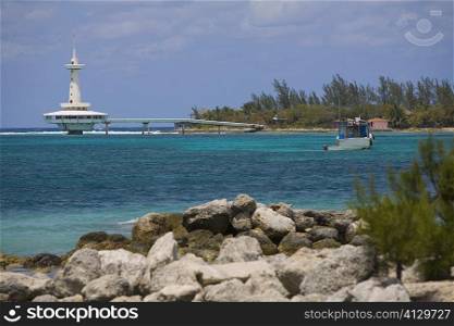 Lighthouse in the sea, Crystal Cay, Nassau, Bahamas
