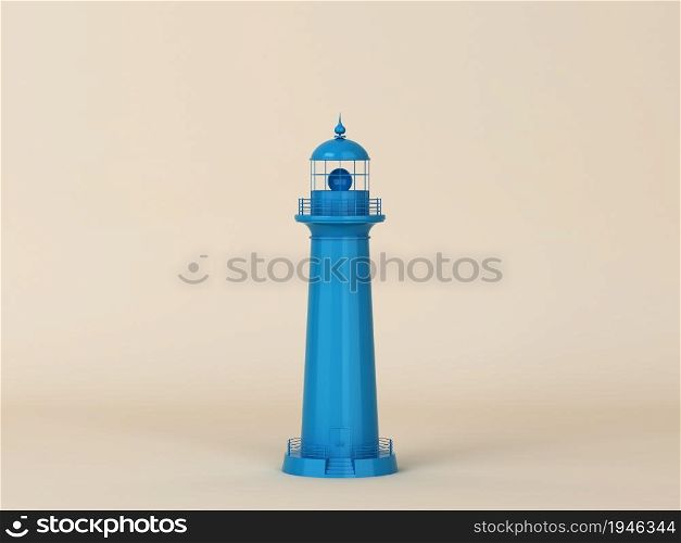 Lighthouse. Minimal scene. 3d illustration