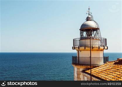 Lighthouse Of Papa Luna Castle In Peniscola, Spain