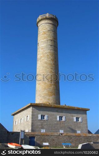 Lighthouse of Penmarc&rsquo;h near the sea in Brittany
