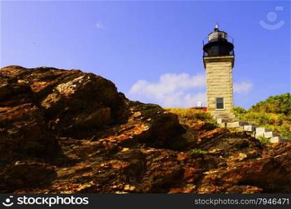 Lighthouse on a rocky shore. Lighthouse on a rocky shore.