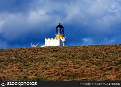 Lighthouse on Brough of Birsay, Orkney, UK