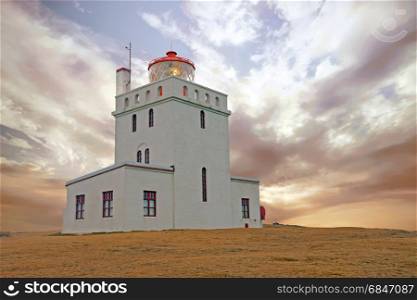 Lighthouse on Iceland Europe at sunset. Lighthouse on Iceland at sunset
