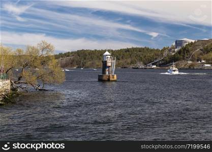 Lighthouse on Lake Malaren. Sweden