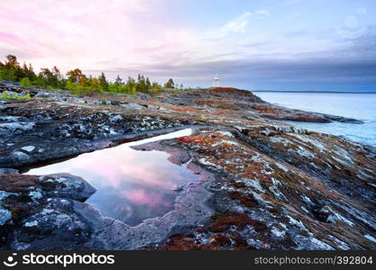 Lighthouse on the island with access to ore to surface. Lighthouse on the island