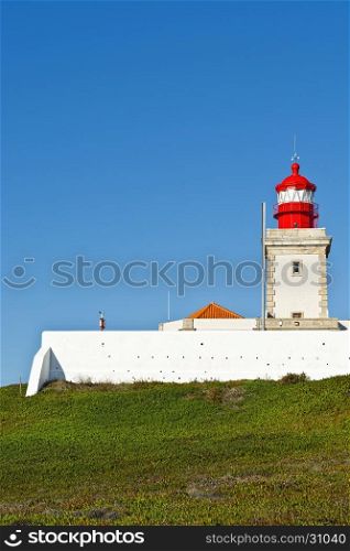 Lighthouse on the Rocky Coast of Atlantic Ocean in Cabo da Roca