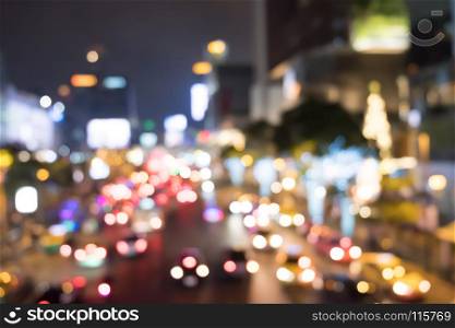 lighting traffic bokeh at night, car light