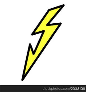Lightning at an angle icon. Outline lightning at an angle vector icon color flat isolated. Lightning at an angle icon color outline vector
