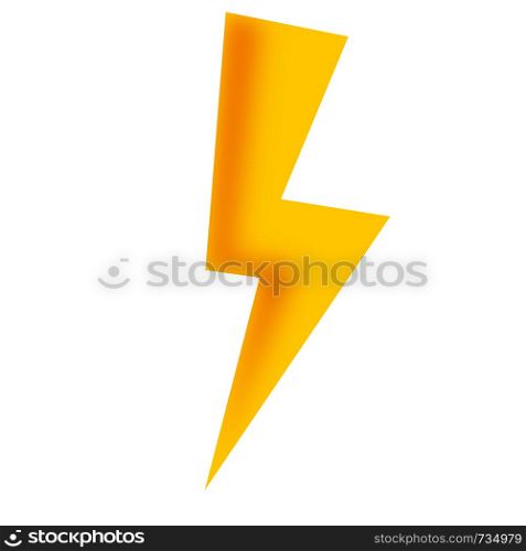 Lightning bolt icon isolated on white, 3D rendering