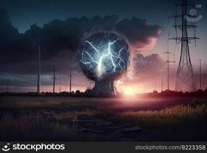 Lightning charge
illustration. AI generative.