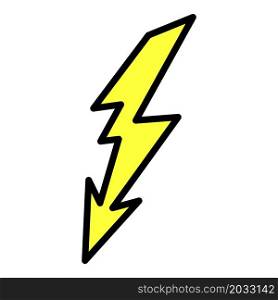 Lightning discharge icon. Outline lightning discharge vector icon color flat isolated. Lightning discharge icon color outline vector