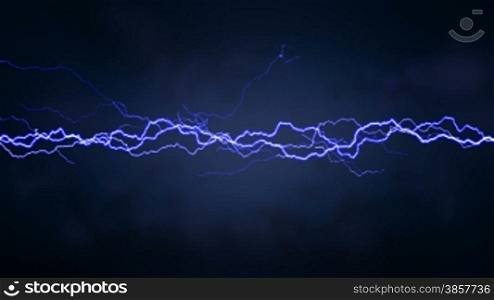 Lightning flashes across the screen against a dark background