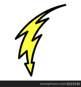 Lightning with an arrow icon. Outline lightning with an arrow vector icon color flat isolated. Lightning with an arrow icon color outline vector