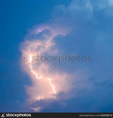 Lightnings in storm clouds. Peals of a thunder and the sparkling lightnings in clouds. Lightnings in storm clouds. Peals of a thunder and the sparkling lightnings in clouds.