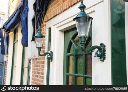 Lights on the front of a Dutch house