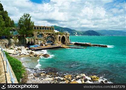 Ligurian coast at north of Italy