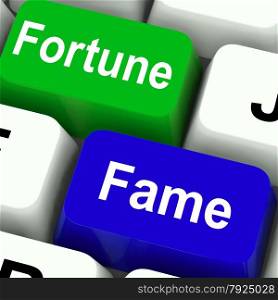 Like And Love Keys For Online Friend. Fortune Fame Keys Showing Wealth Or Publicity