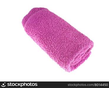 lilac towel on a white background