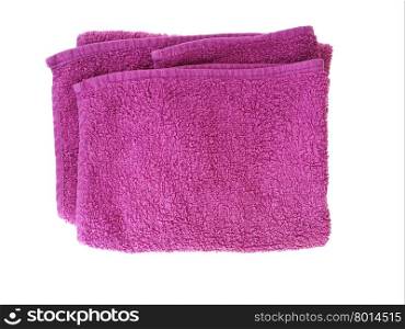 lilac towel on a white background
