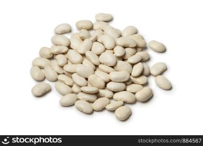 Lima beans on white background