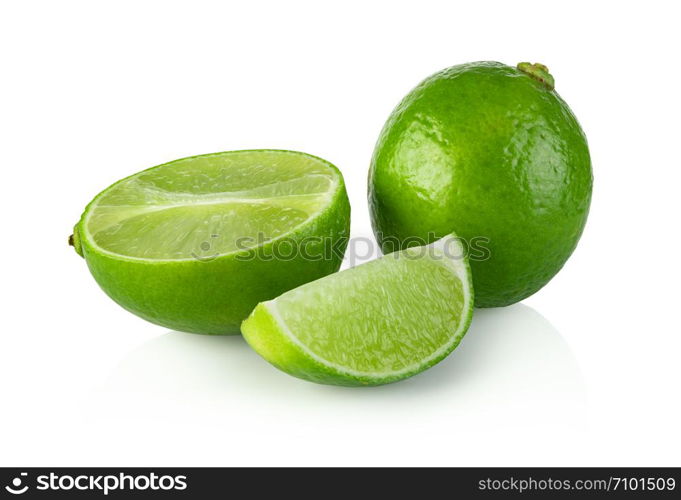 lime citrus fruit isolated on white background. lime citrus fruit