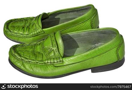 Lime color men genuine leather shoes