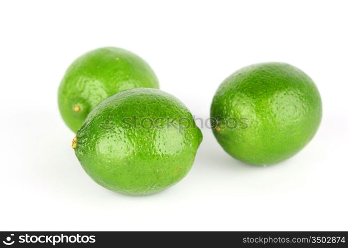 lime pile isolated on white background