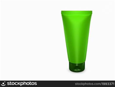 Lime scrub tube mockup isolated from background: scrub tube package design. Blank hygiene, medical, body or facial care template. 3d illustration