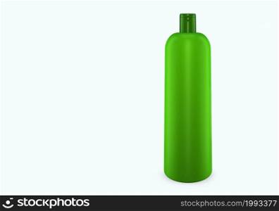 Lime shampoo plastic bootle mockup isolated from background: shampoo plastic bootle package design. Blank hygiene, medical, body or facial care template. 3d illustration