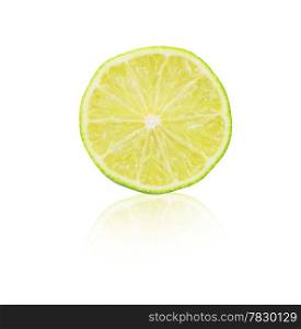 lime slice isolated on white