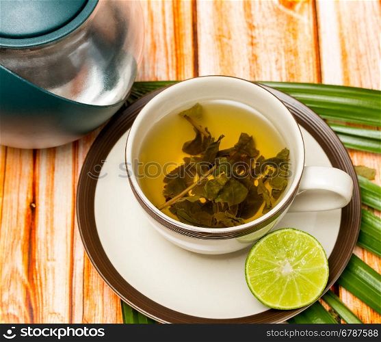 Lime Tea Refreshment Showing Drinks Fruits And Cafes