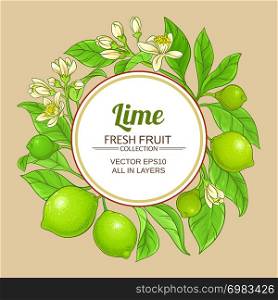 lime vector frame on color background. lime vector frame