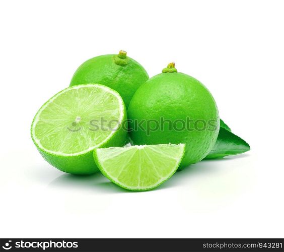 limes isolated on white