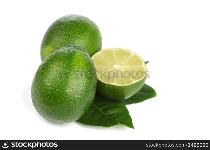 limes pile isolated on white