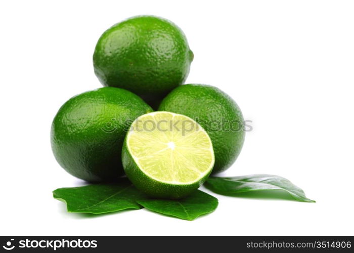 limes pile isolated on white