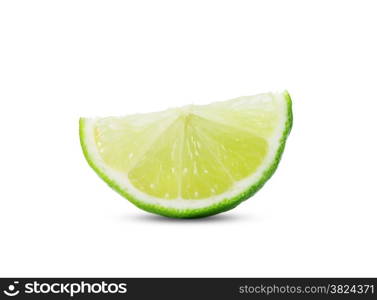 Limes with slices isolated on white background