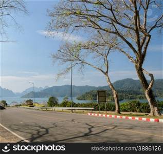Limestone mountains and lake in Khao Sok National Park, Surat Thani Province, Thailand