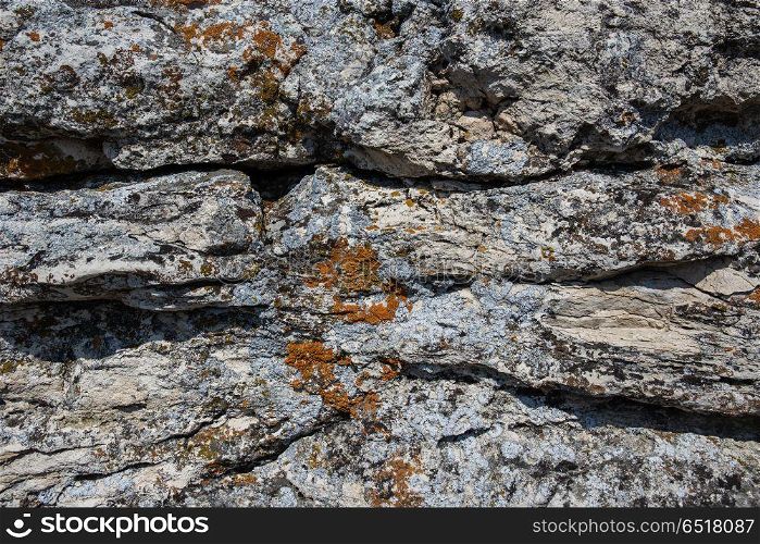 Limestone rock formation. Limestone rock formation in the Zhiguli mountains in Russia