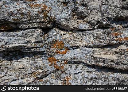 Limestone rock formation. Limestone rock formation in the Zhiguli mountains in Russia