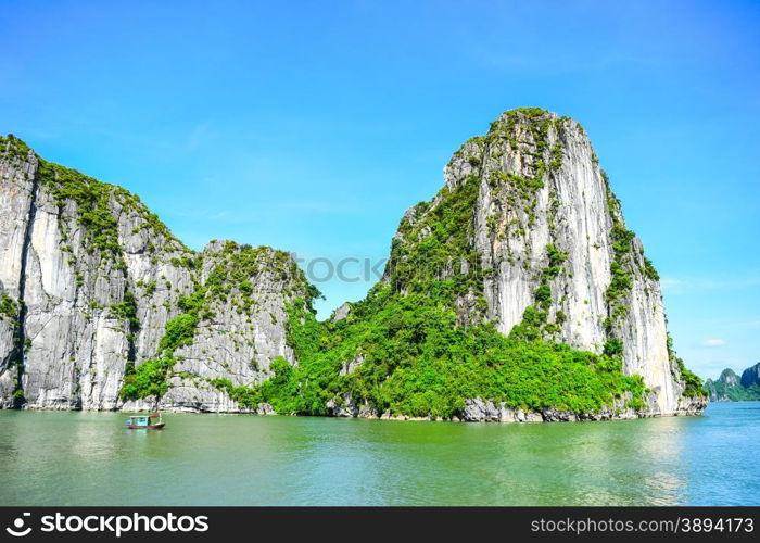 Limestone rocks in Halong Bay, Vietnam