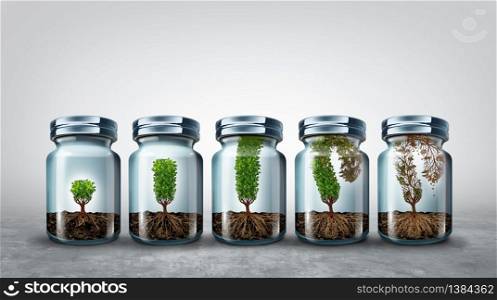 Limits of growth business concept as an economic or psychology symbol for growing limitations or finite resources with 3D render elements.