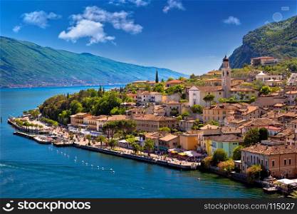 Limone sul Garda waterfront view, Lombardy region of Italy