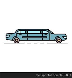 Limousine icon. Outline limousine vector icon color flat isolated. Limousine icon color outline vector