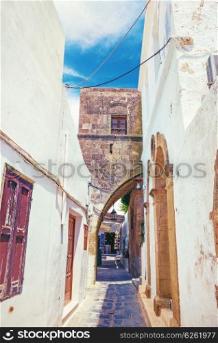 Lindos antique street. Rhodes,Greece