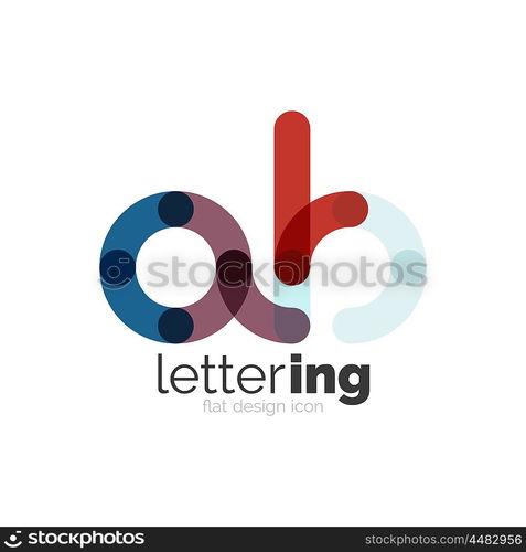 Linear business logo letter. Letter logo business linear icon on white background. Alphabet initial letters company name concept. Flat thin line segments connected to each other